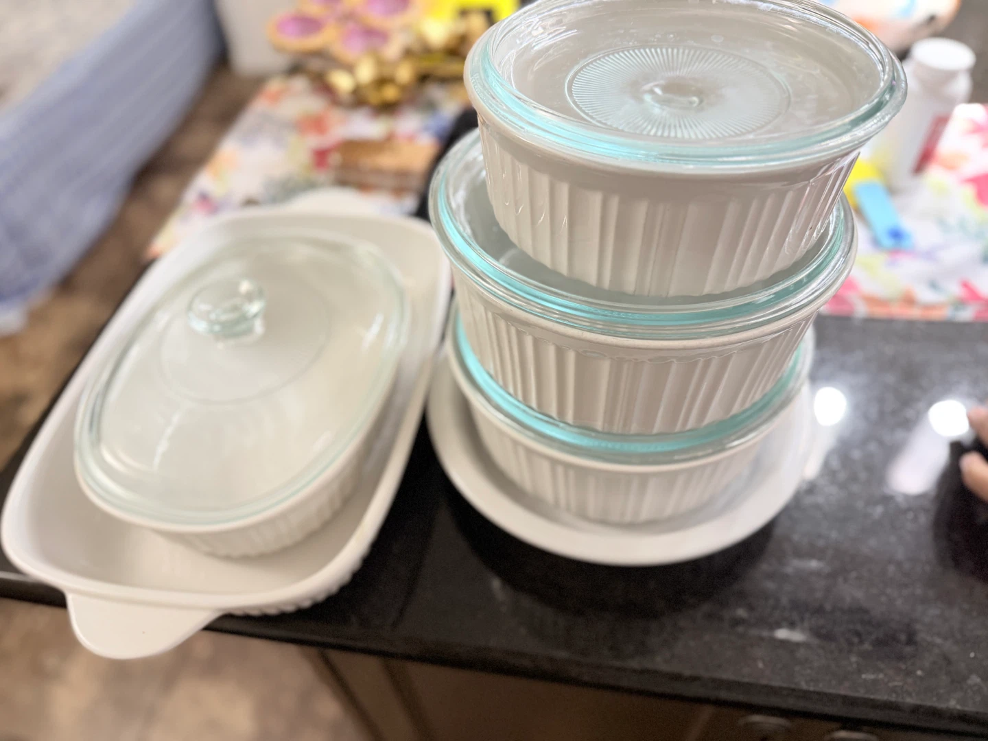 CorningWare Ramekins and Casserole Dish Set with Lids