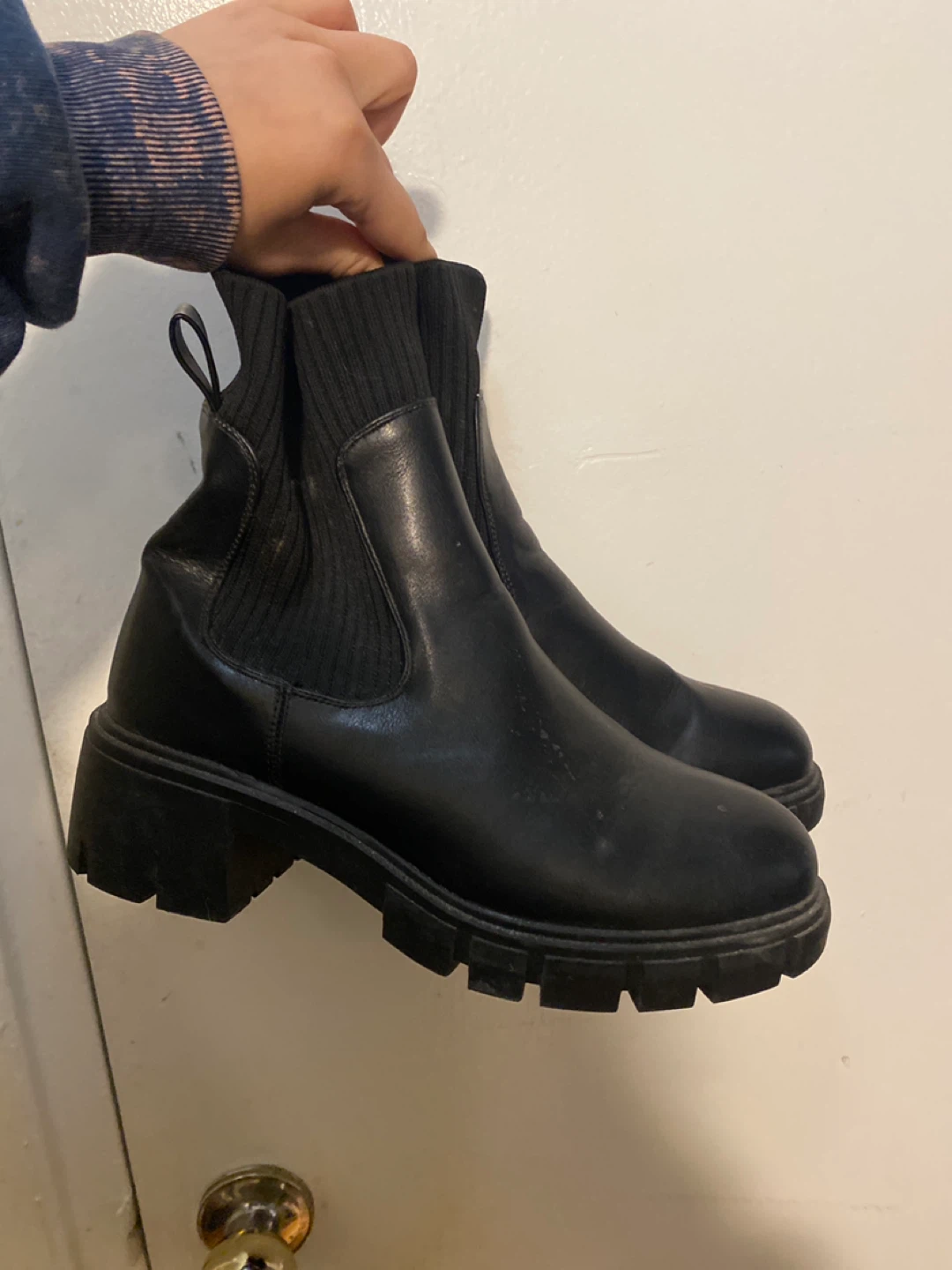 Black Chunky Sole Boots