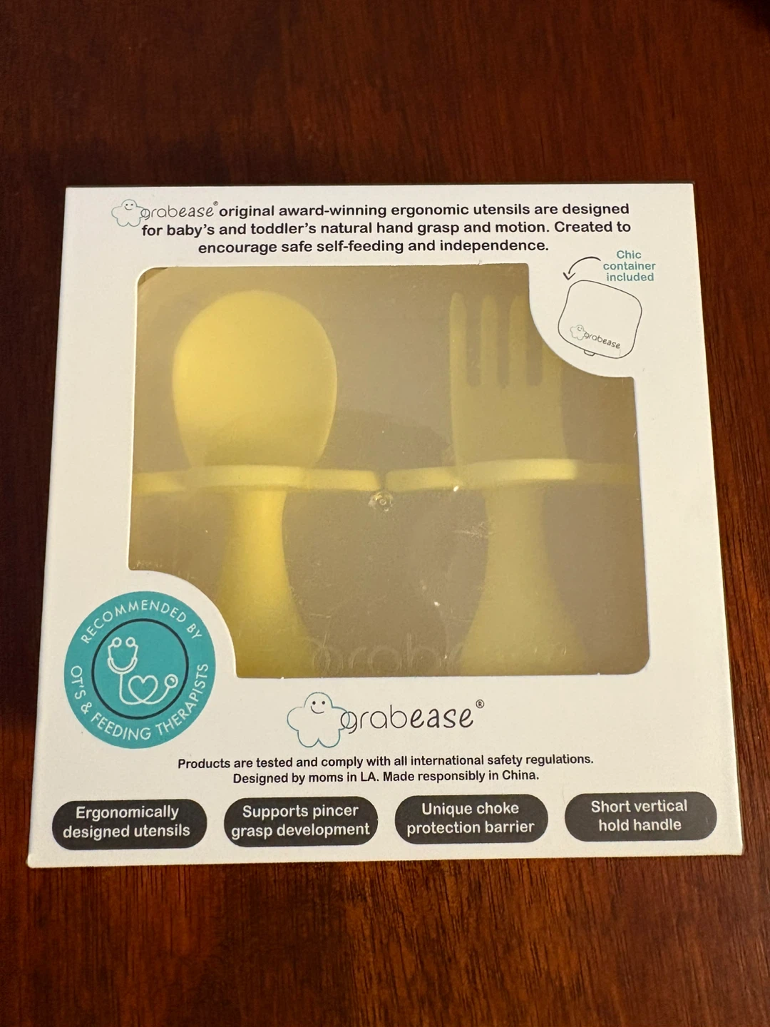 Grabease Ergonomic Utensils for Baby Self-Feeding