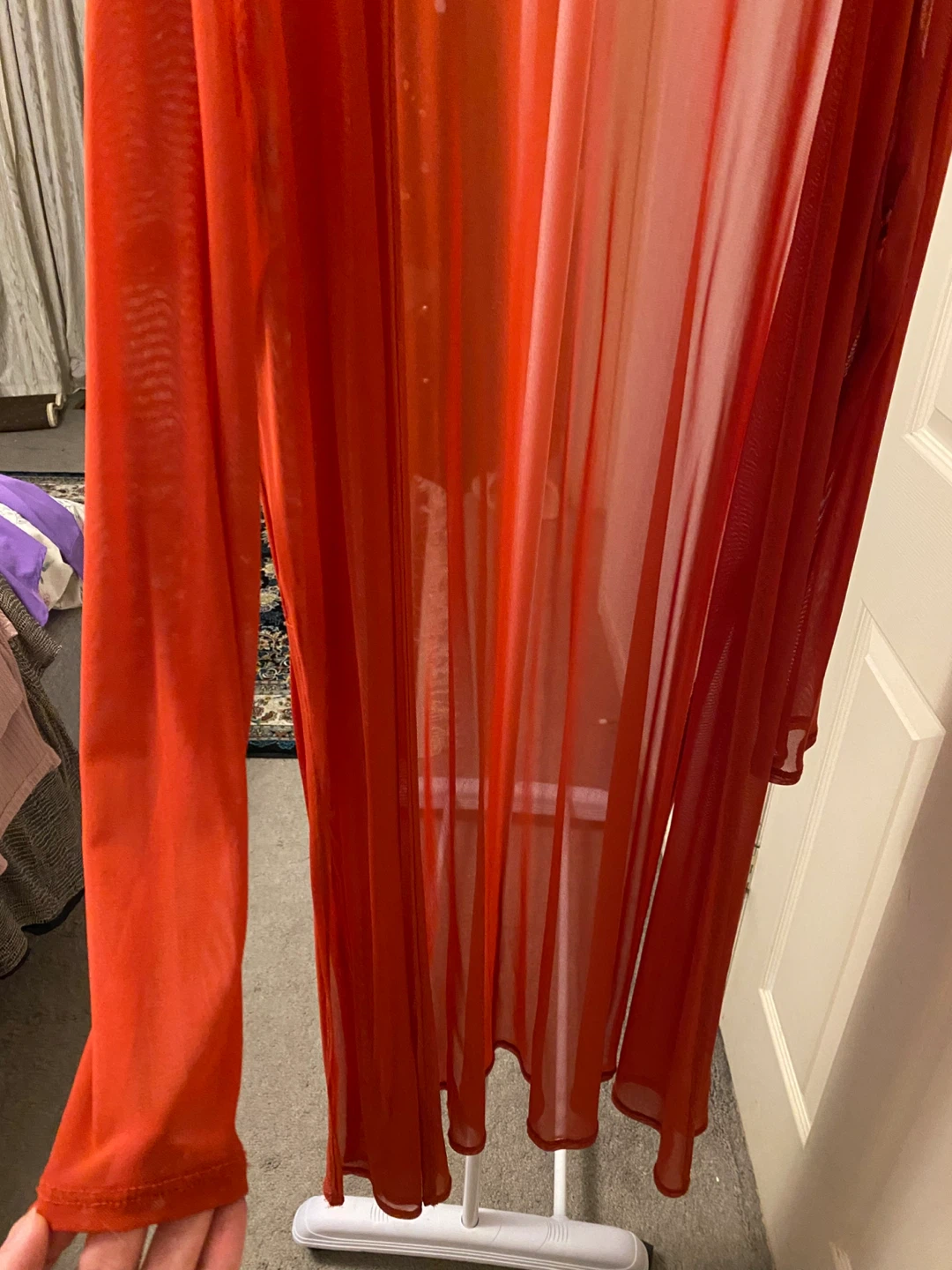 Orange Sheer Duster Cardigan - photo 2