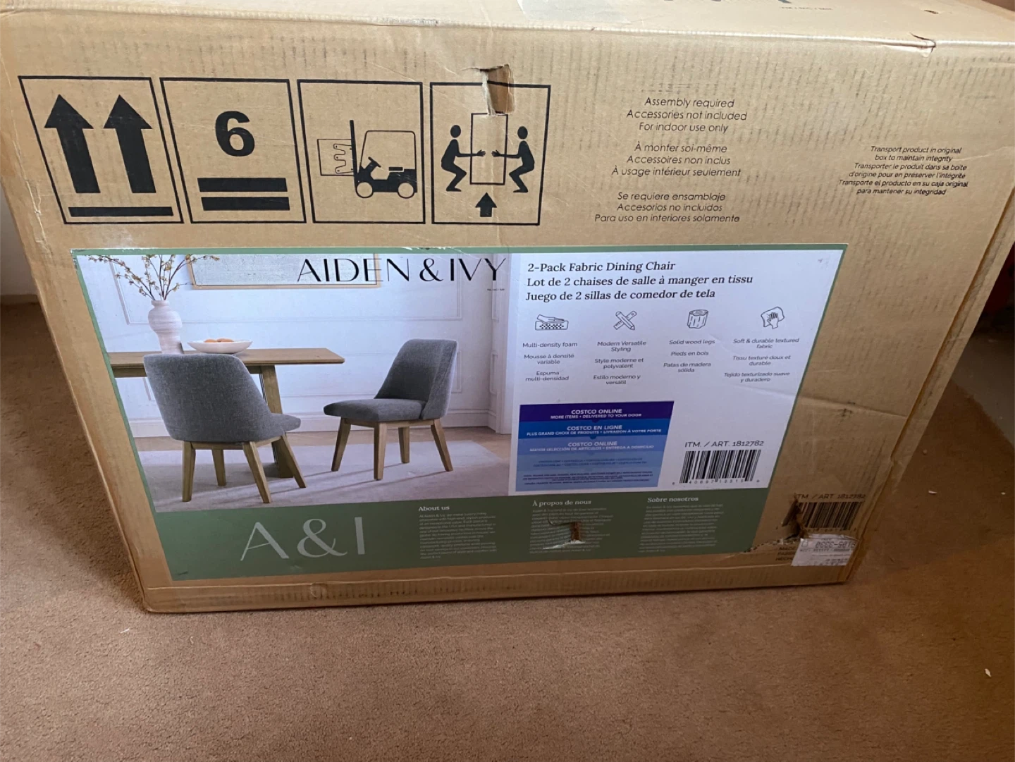 Aiden & Ivy 2-Pack Fabric Dining Chairs