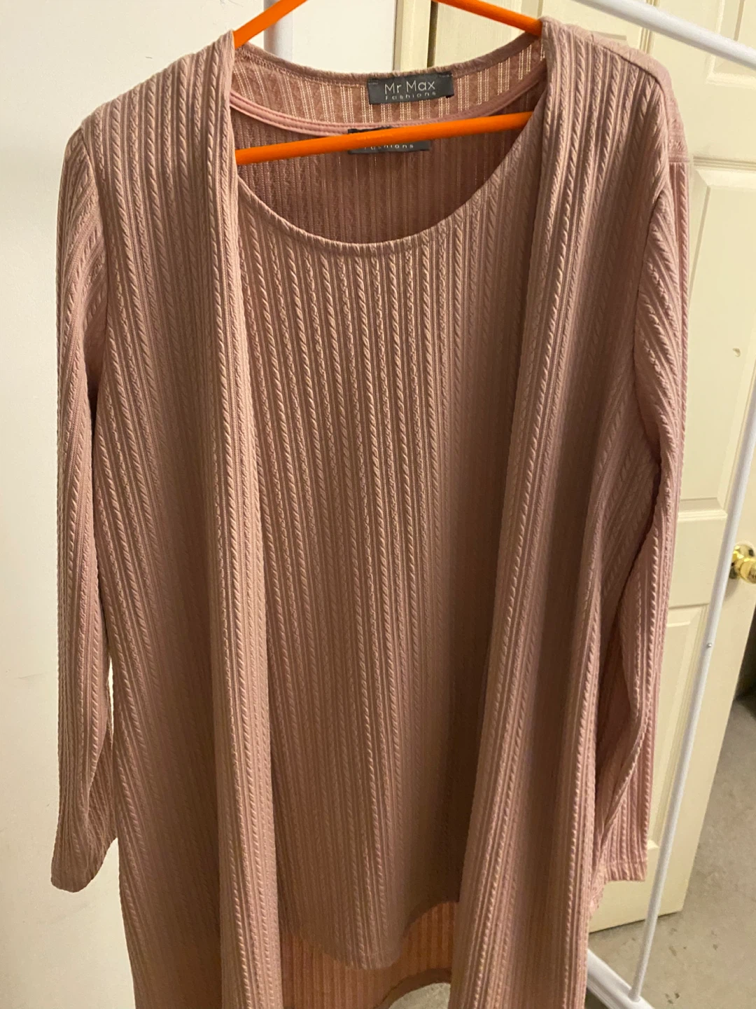 Mr Max Fashions Cardigan and Tank Top Set - Mauve - photo 3