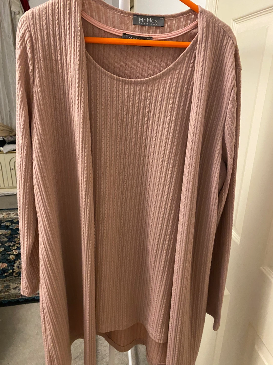 Mr Max Fashions Cardigan and Tank Top Set - Mauve