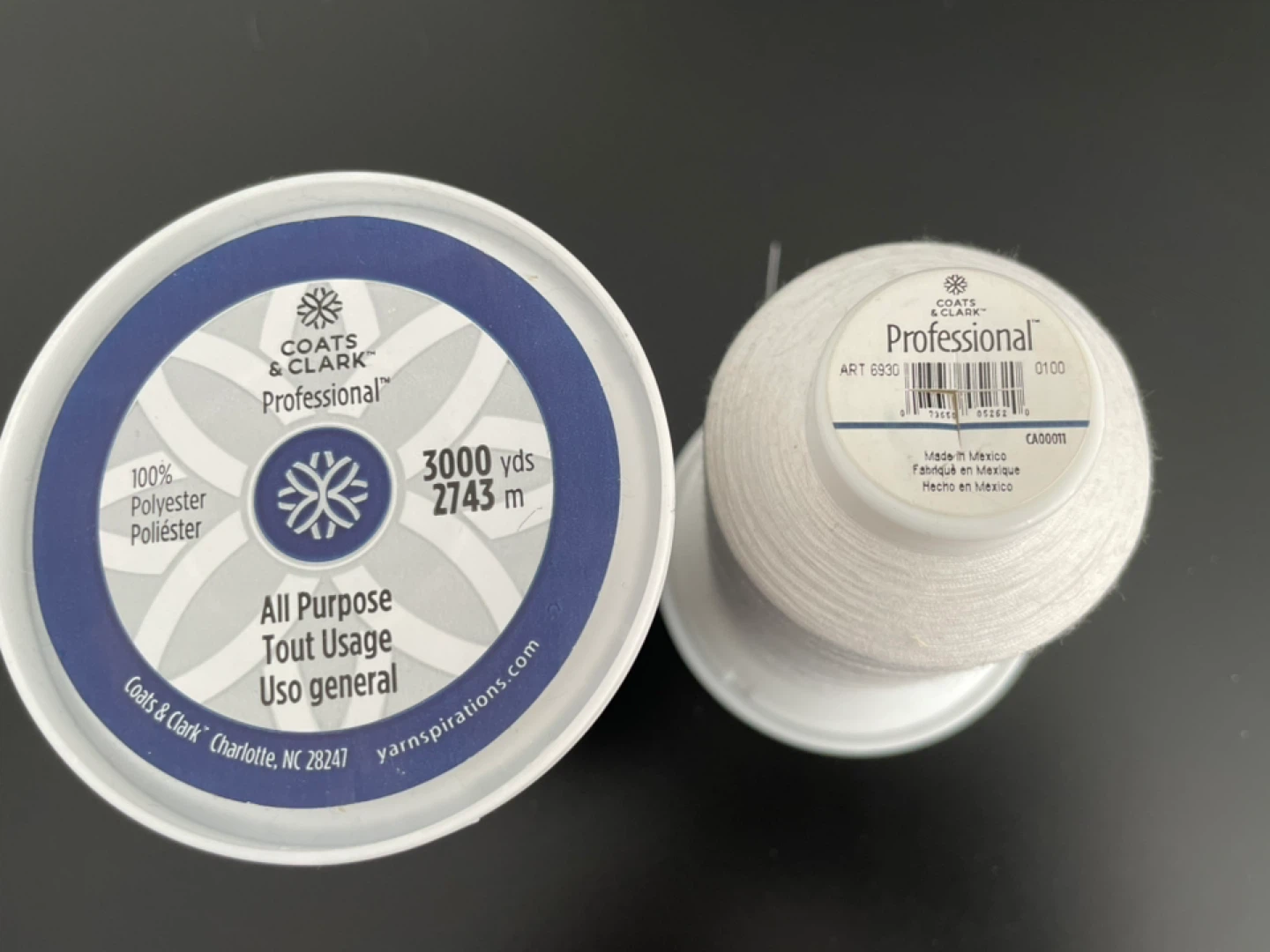 2x Coats & Clark Professional All Purpose Thread (Black & White) - photo 2