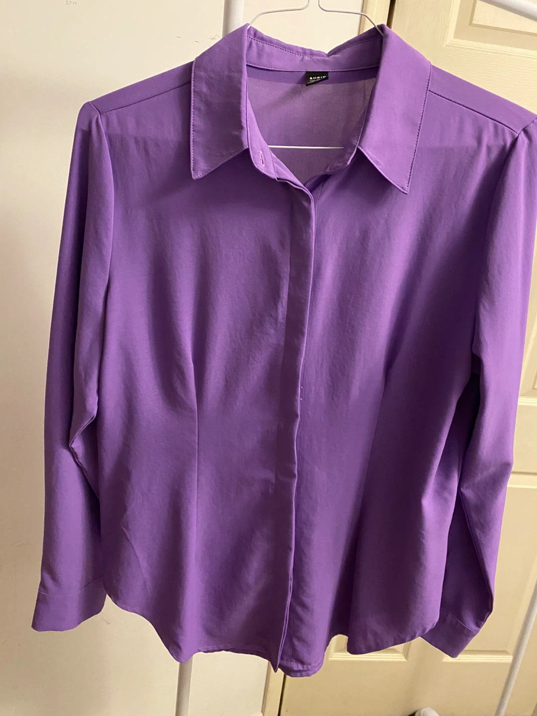 SHEIN Purple Button-Up Shirt
