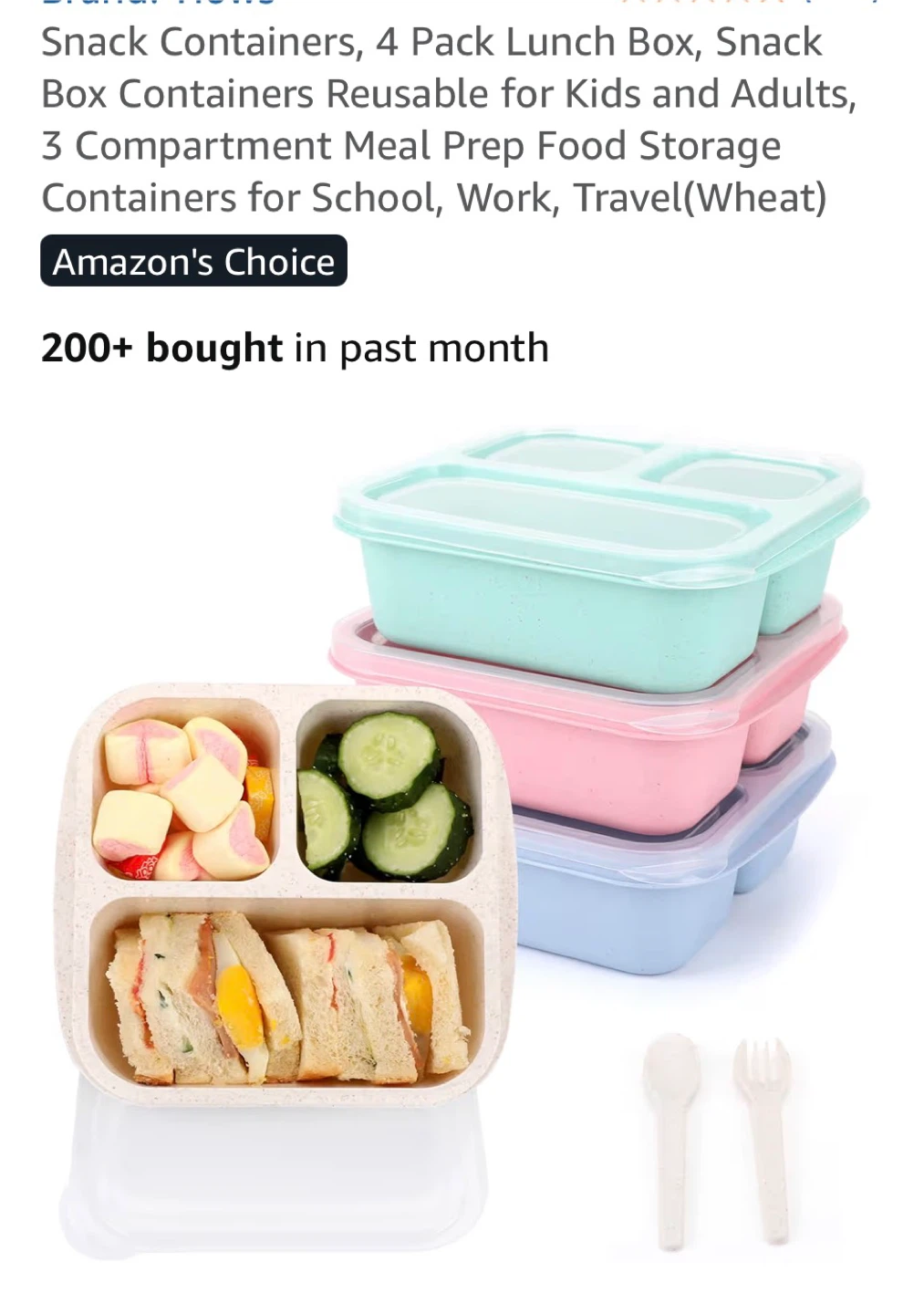 3-Compartment Bento Lunch Box (Pink/Green) - photo 4