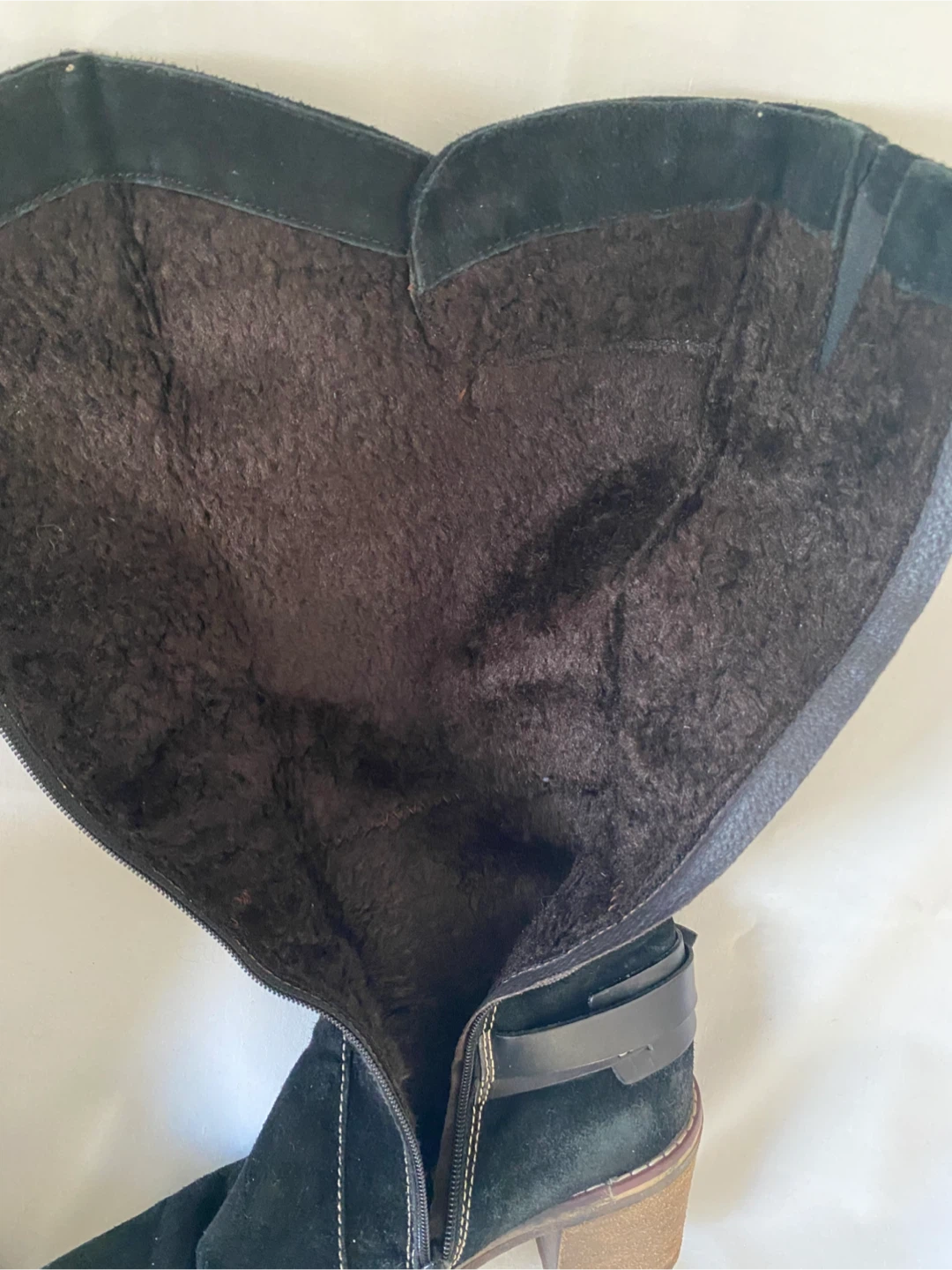 MANAS  Black Suede Tall Boots , Size 7 - photo 5