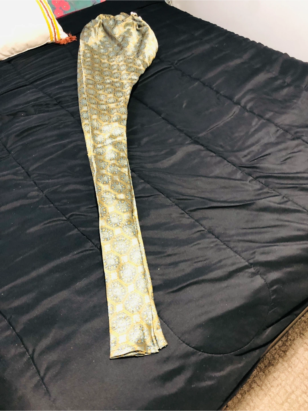 🏆 Embroidered Teal and Gold Kurti and Pants Set - photo 4