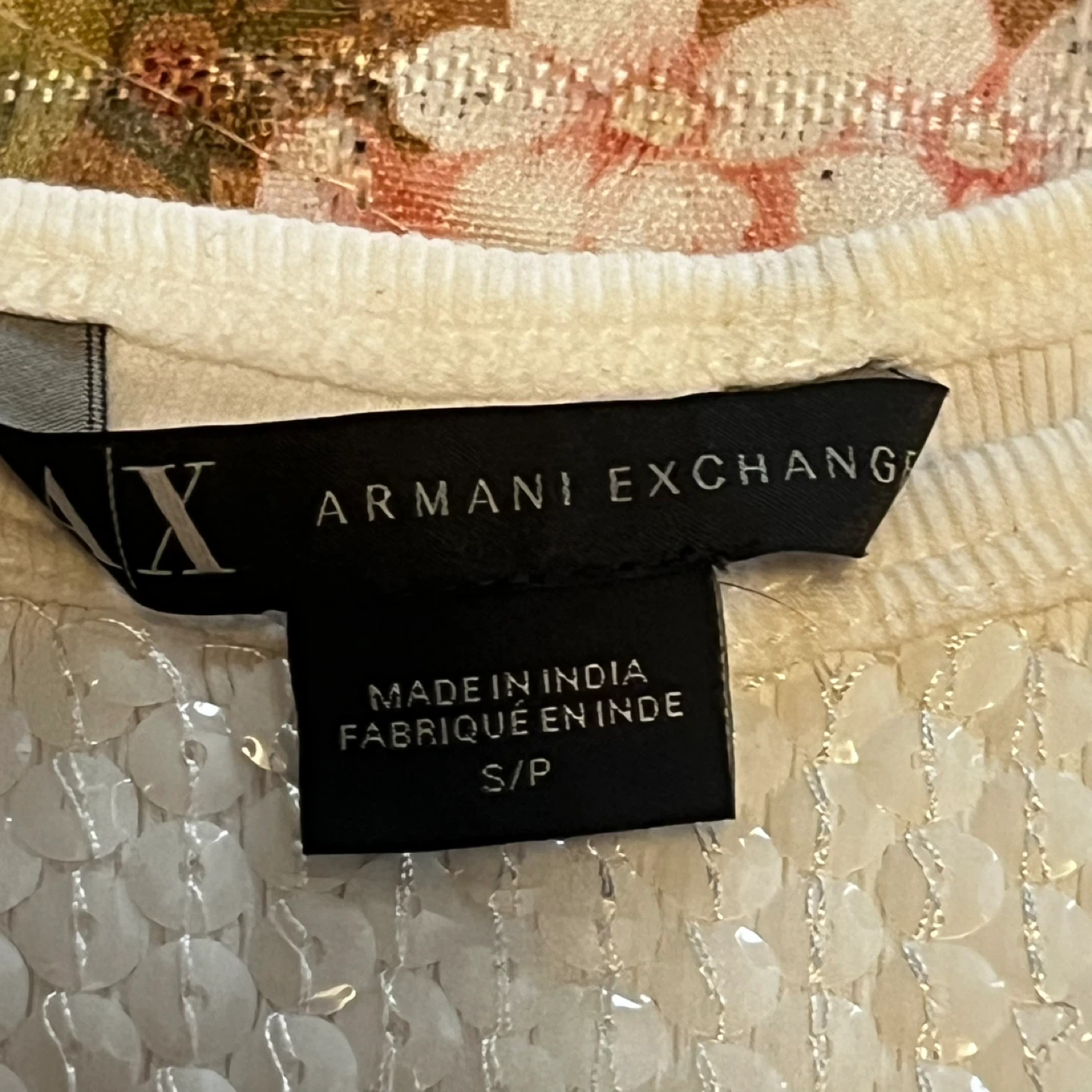 Armani Exchange White Sequin Tank Top S/P - photo 3
