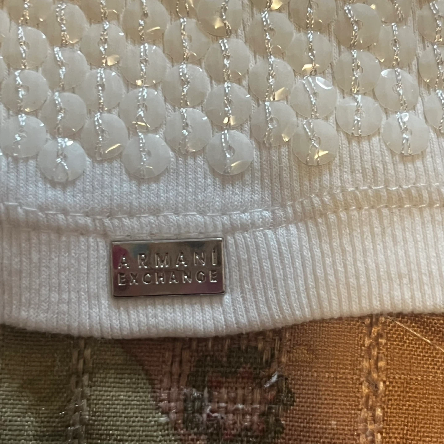 Armani Exchange White Sequin Tank Top S/P - photo 2