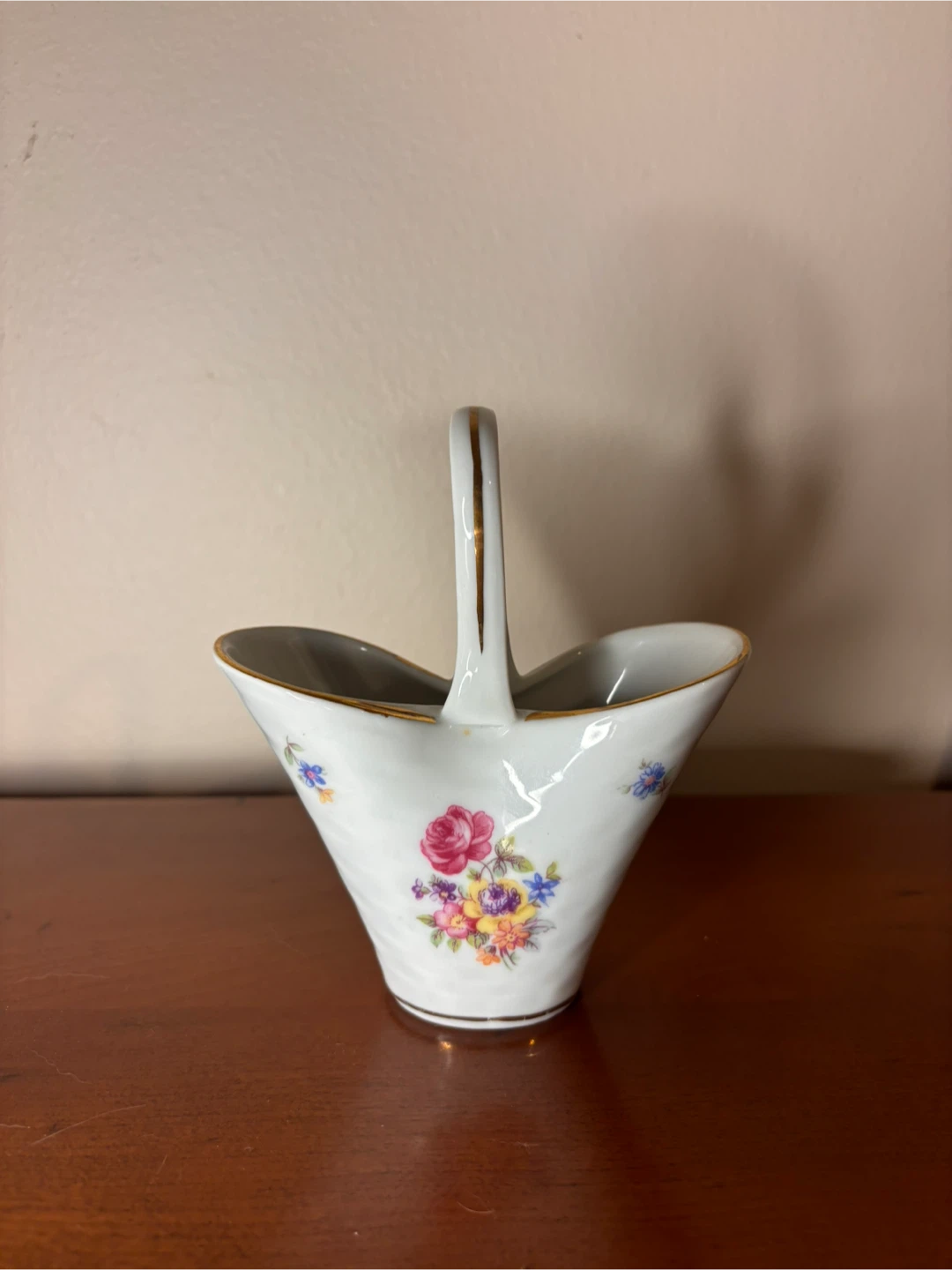 Vintage East German Porcelain Handled Basket