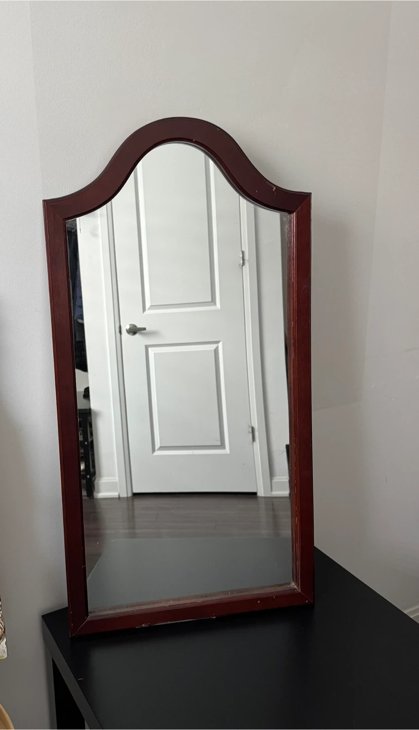Wooden Framed Arch Mirror