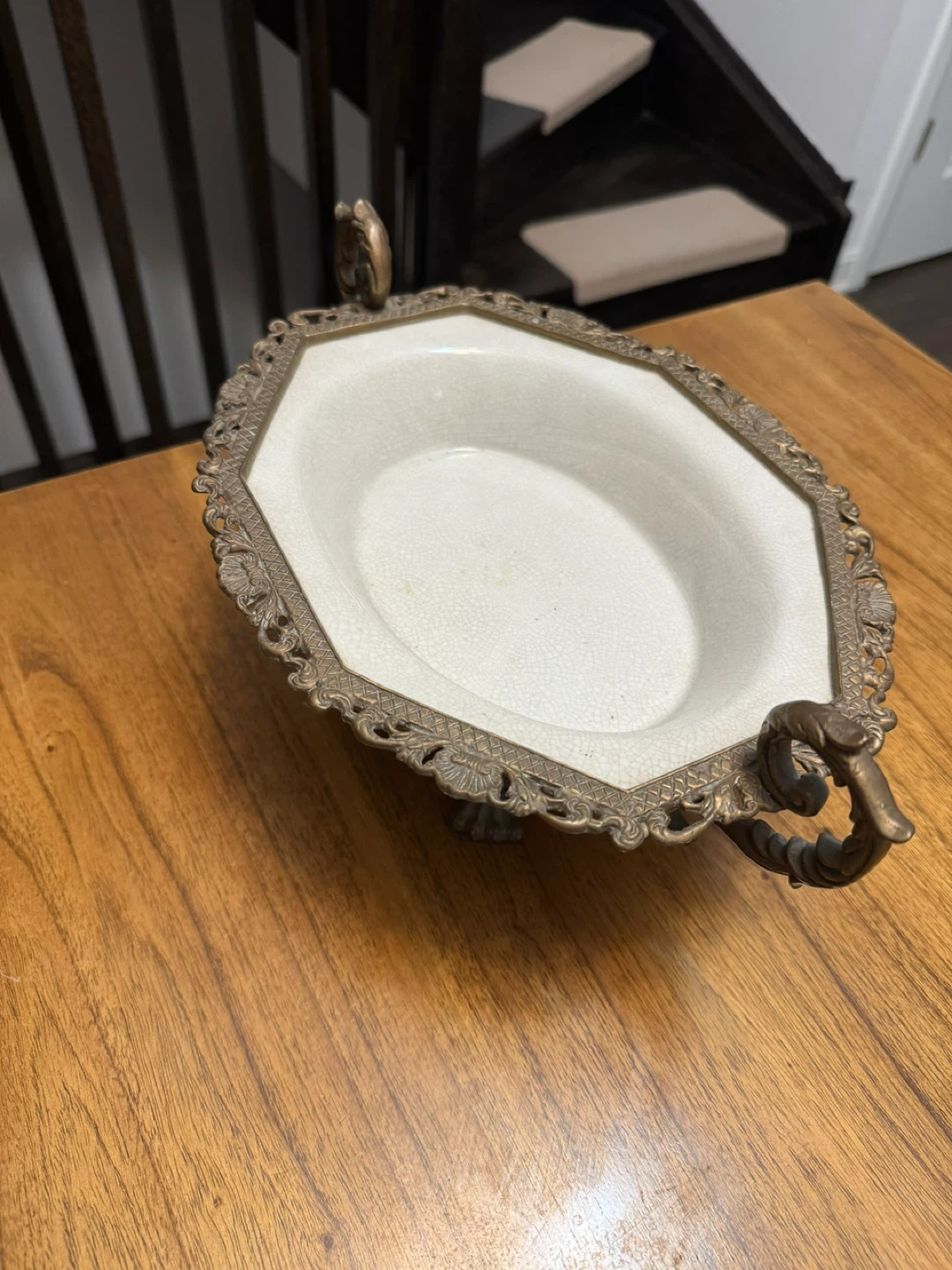 Vintage Decorative Bowl with Handles