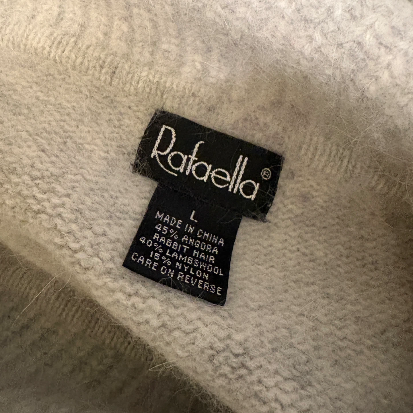 Rafaella Vintage Angora Wool Blend Sweater Size Large Grey - photo 5