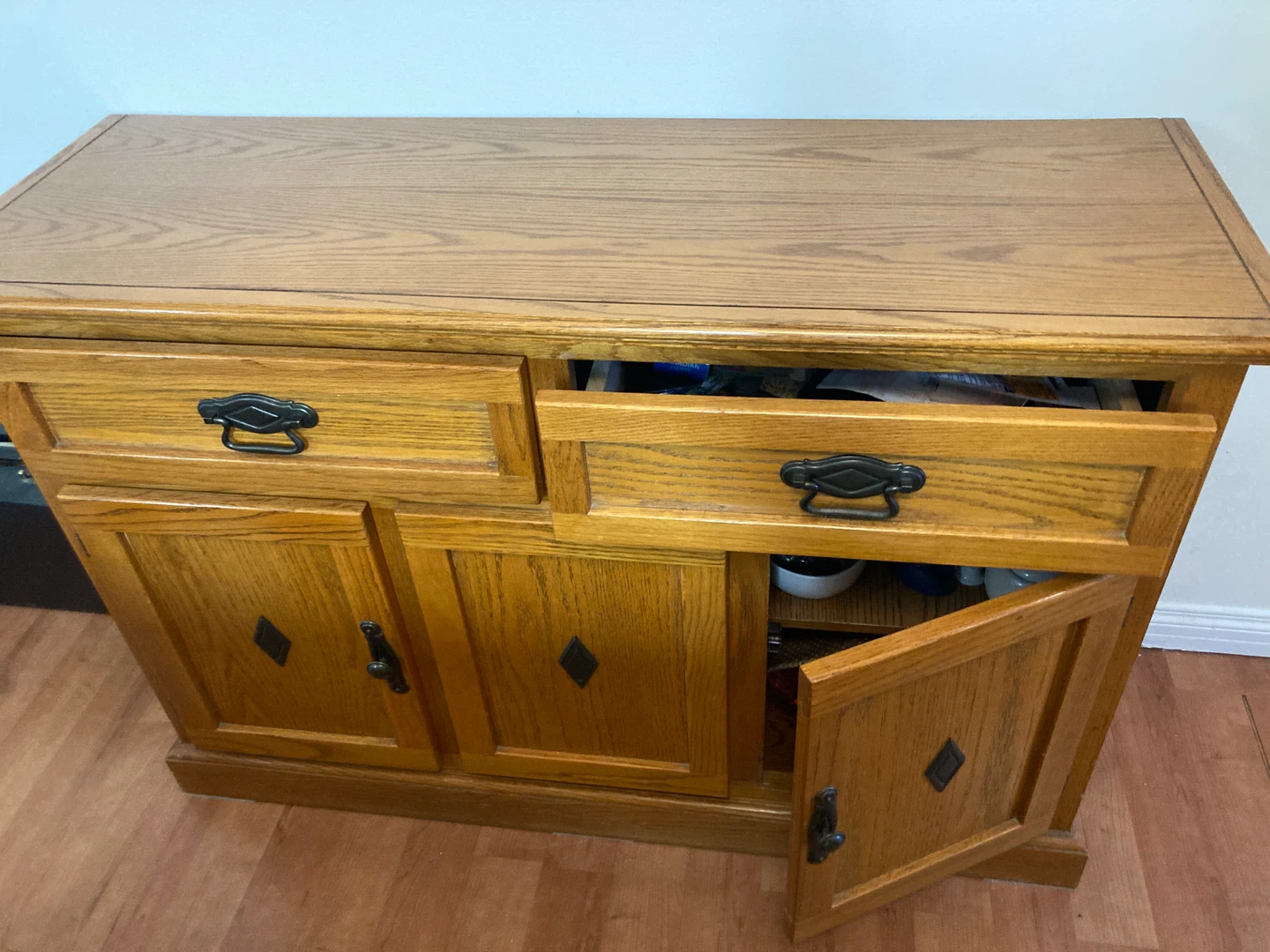 Oak Sideboard Buffet Cabinet
