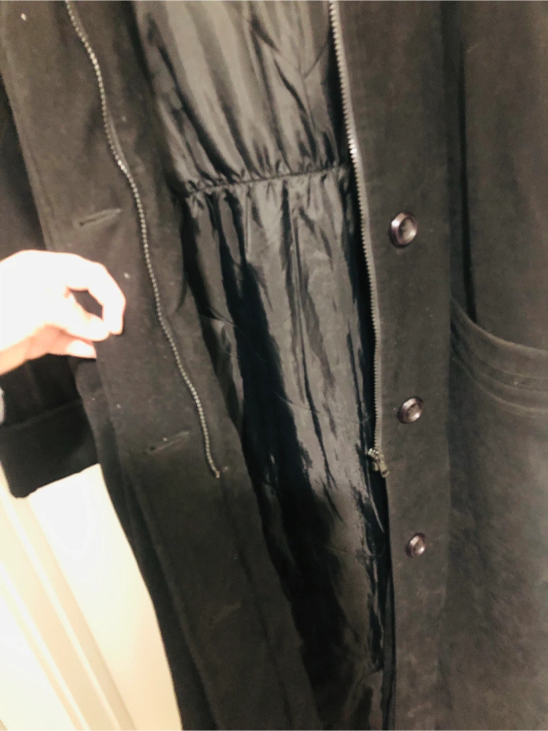 🏆 ladies Black winter coat with fur-trimmed hood - photo 5