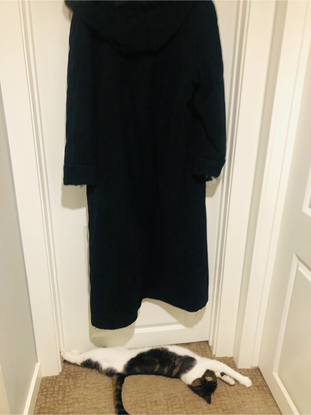 🏆 ladies Black winter coat with fur-trimmed hood - photo 2