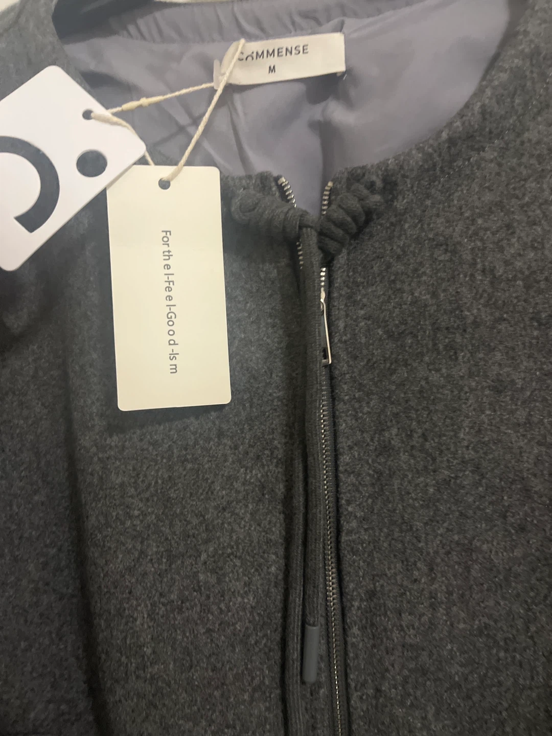 COMMENSE Grey Bomber Jacket Size M - photo 2