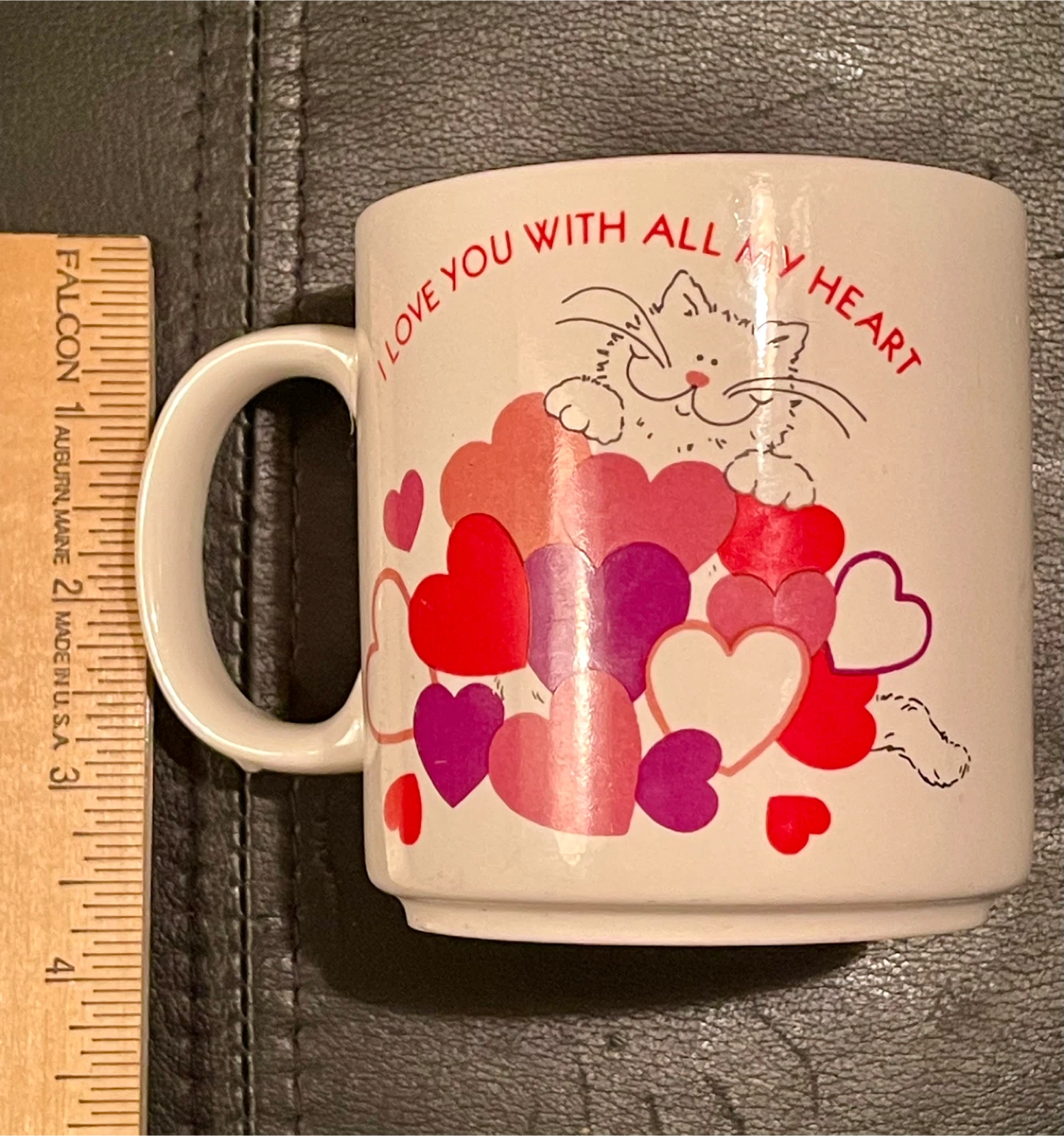 Russ Berrie "I Love You With All My Heart" Cat Mug - photo 2
