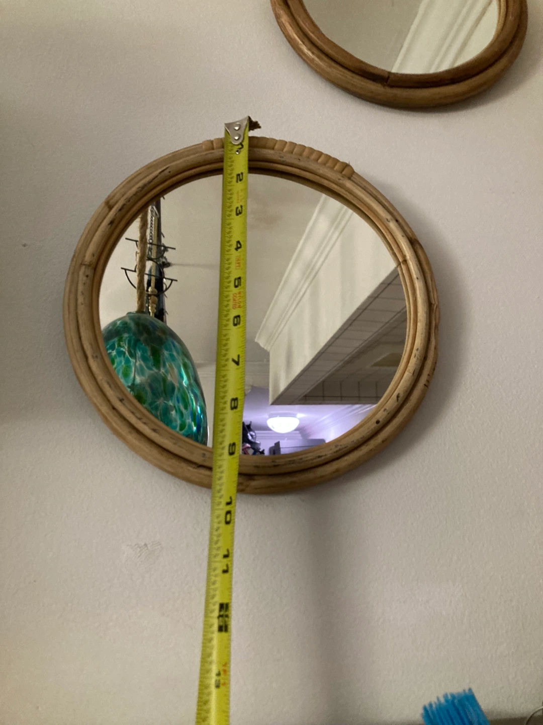 Rattan Framed Round Wall Mirror - photo 3