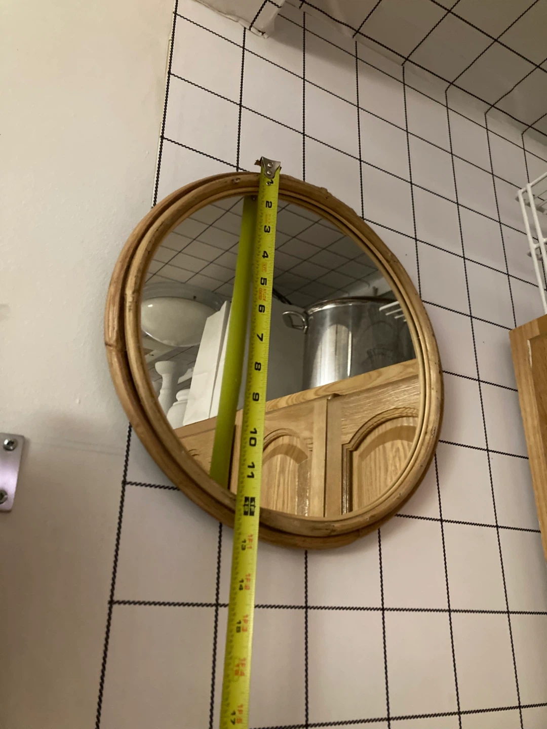 Rattan Framed Round Wall Mirror - photo 2