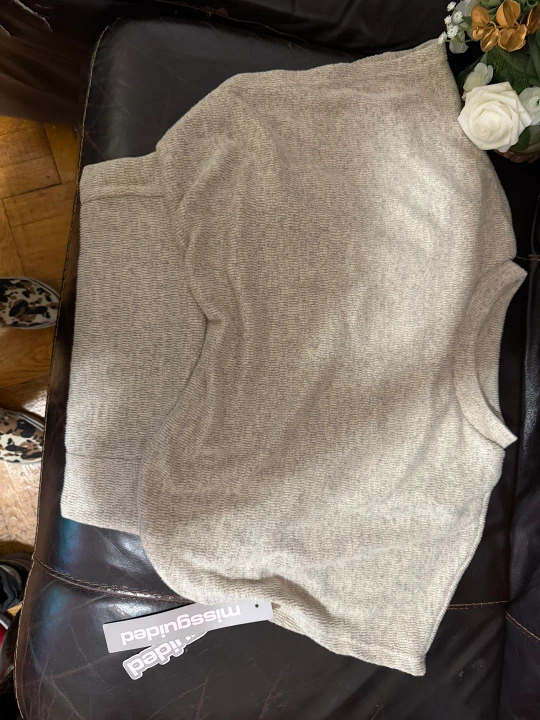 Missguided Women's Oversized Knit Sweater - Beige - Size L - photo 3