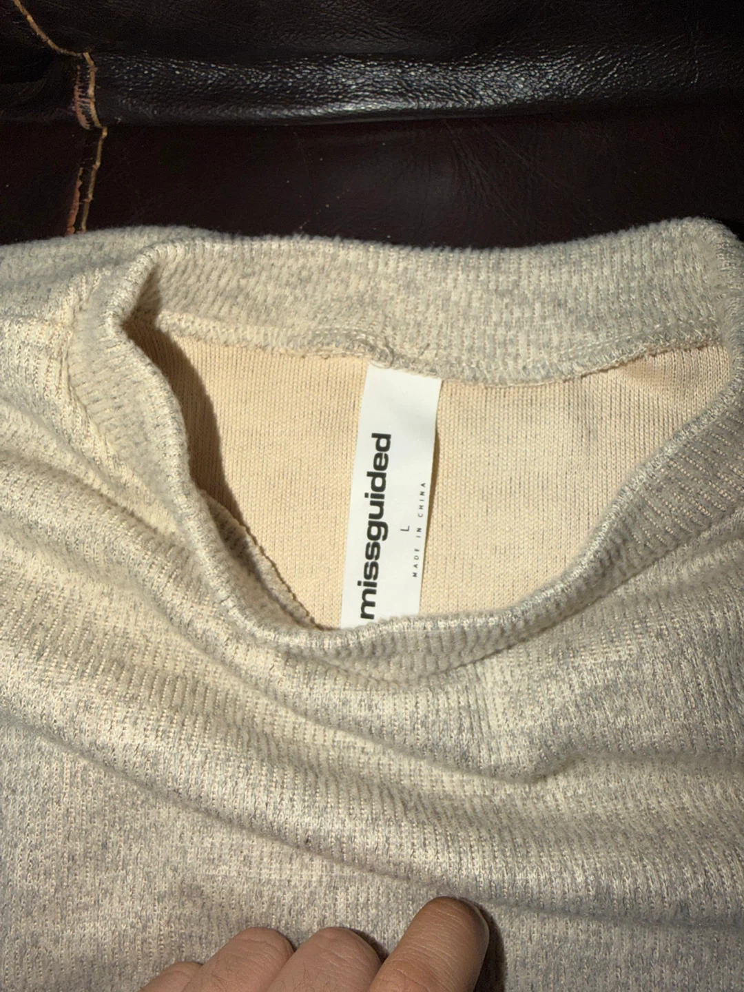 Missguided Women's Oversized Knit Sweater - Beige - Size L - photo 5