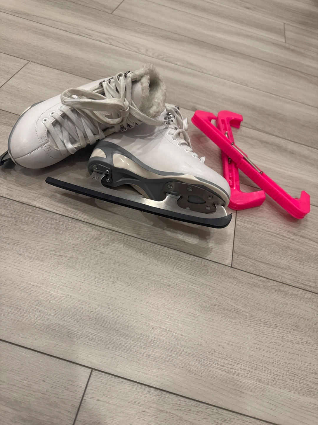 White Jackson Skates with Pink Blade Covers - photo 3