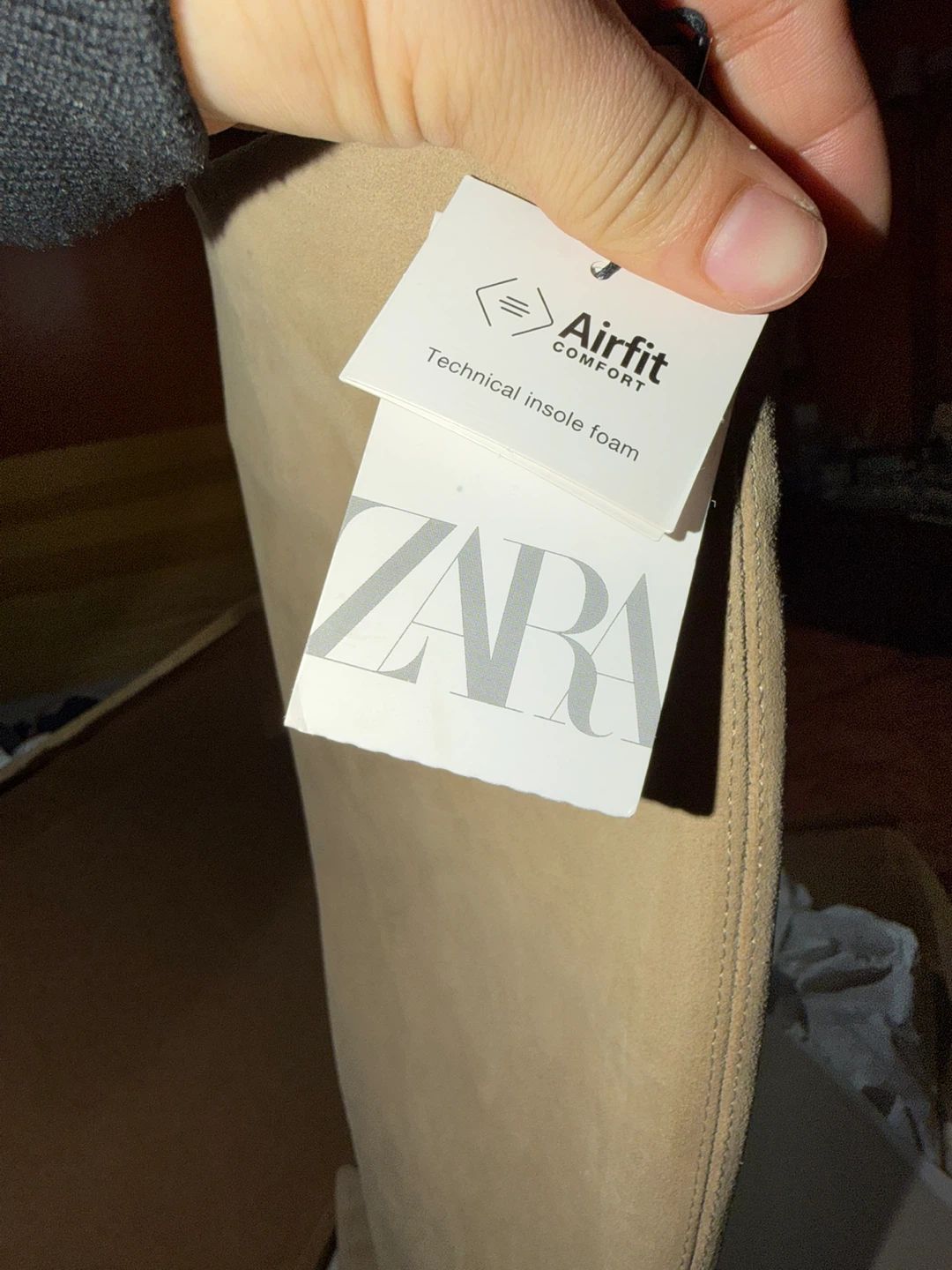 Zara Tan Suede Knee-High Stiletto Boots Size 42 - photo 5