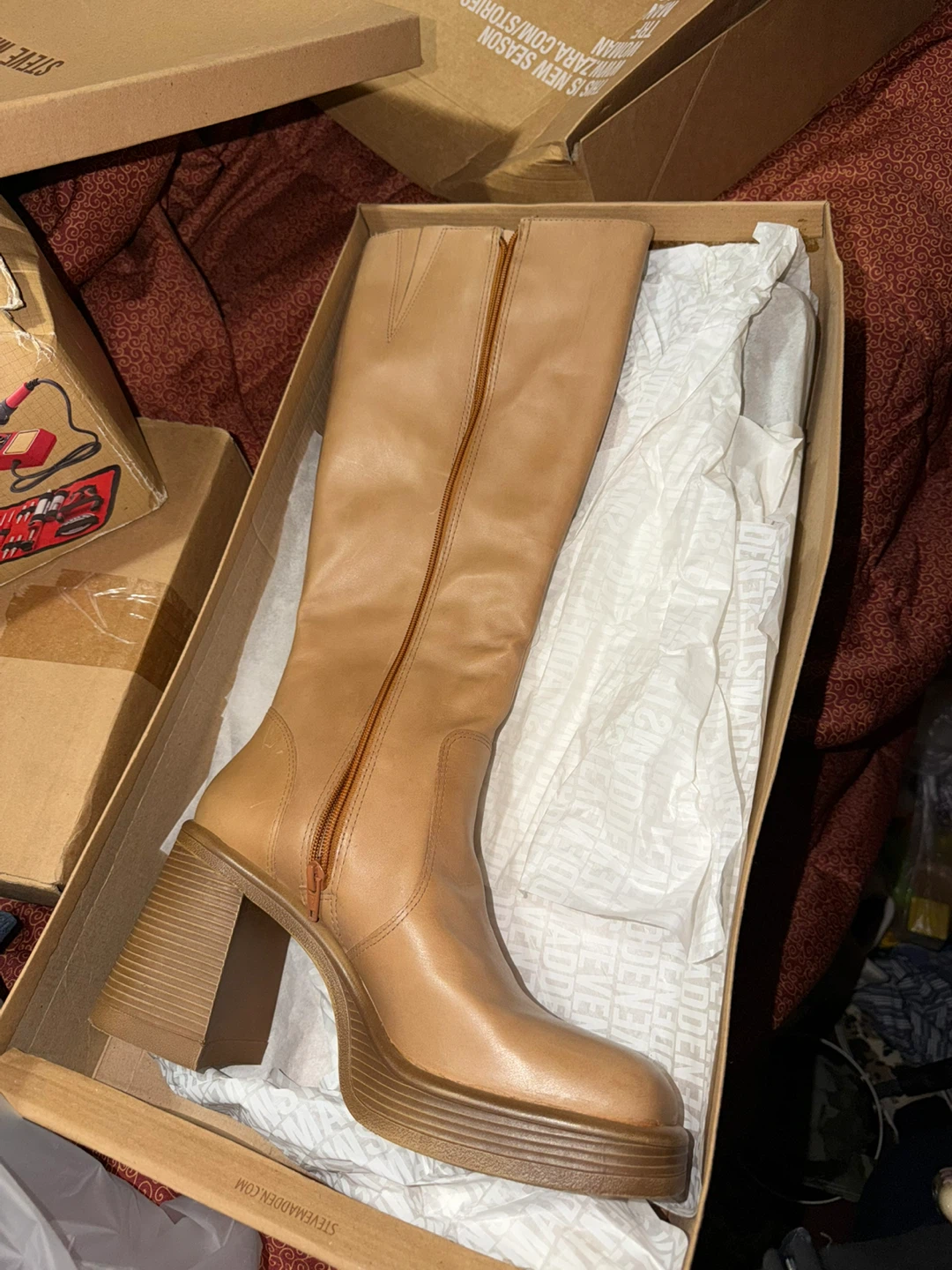 Steve Madden Women's Tan Knee-High Platform Boots - photo 2