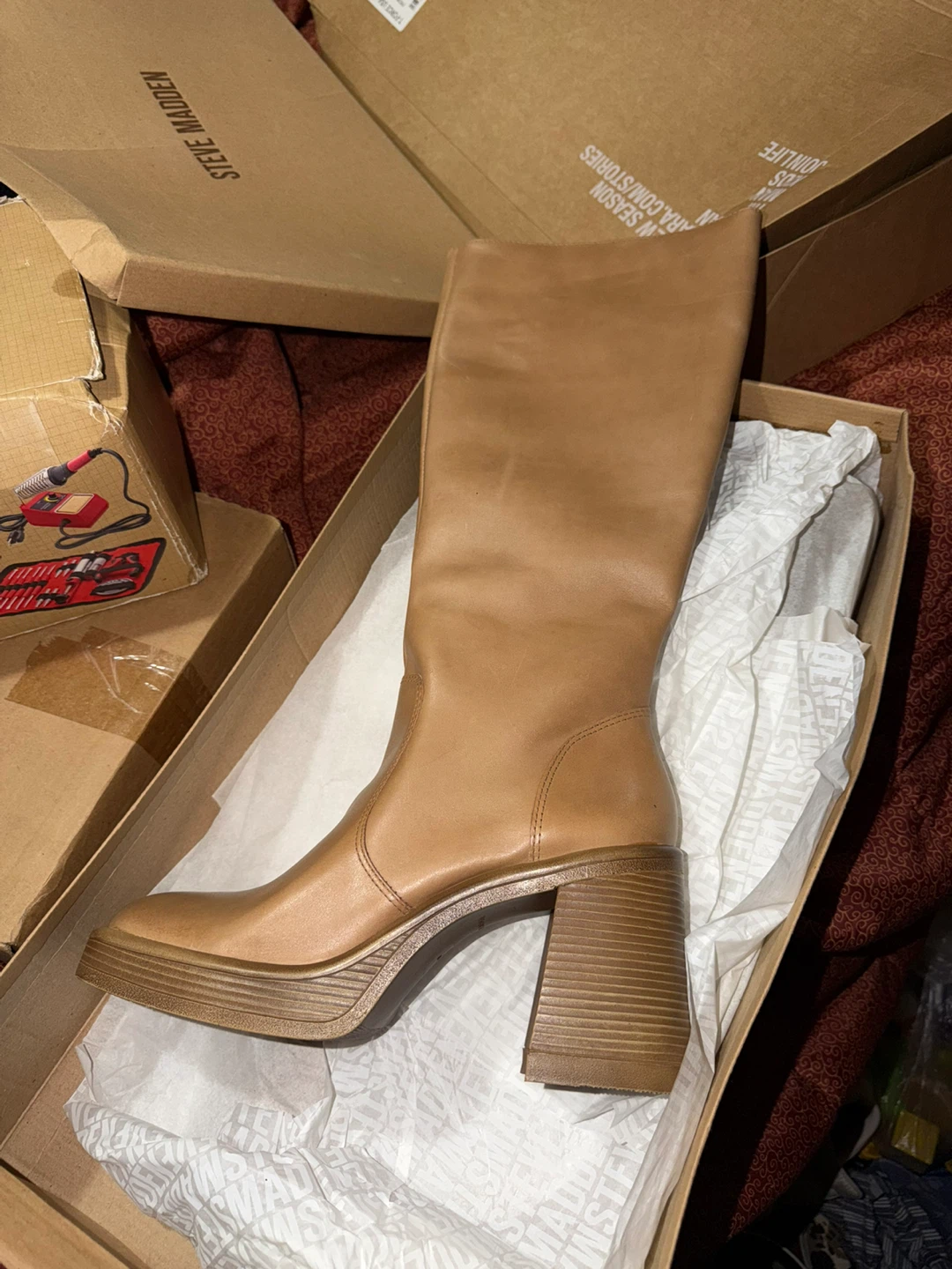 Steve Madden Women's Tan Knee-High Platform Boots - photo 3