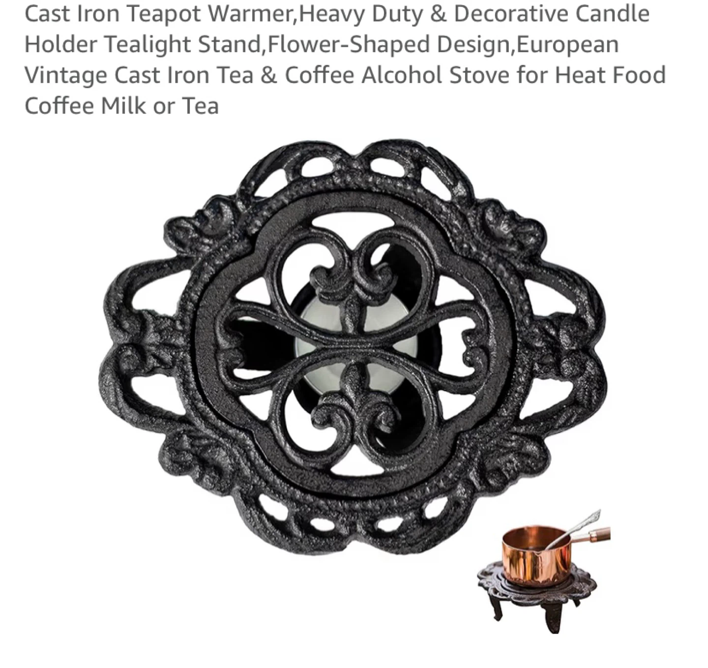 New Cast Iron Candle Holder Teapot Warmer