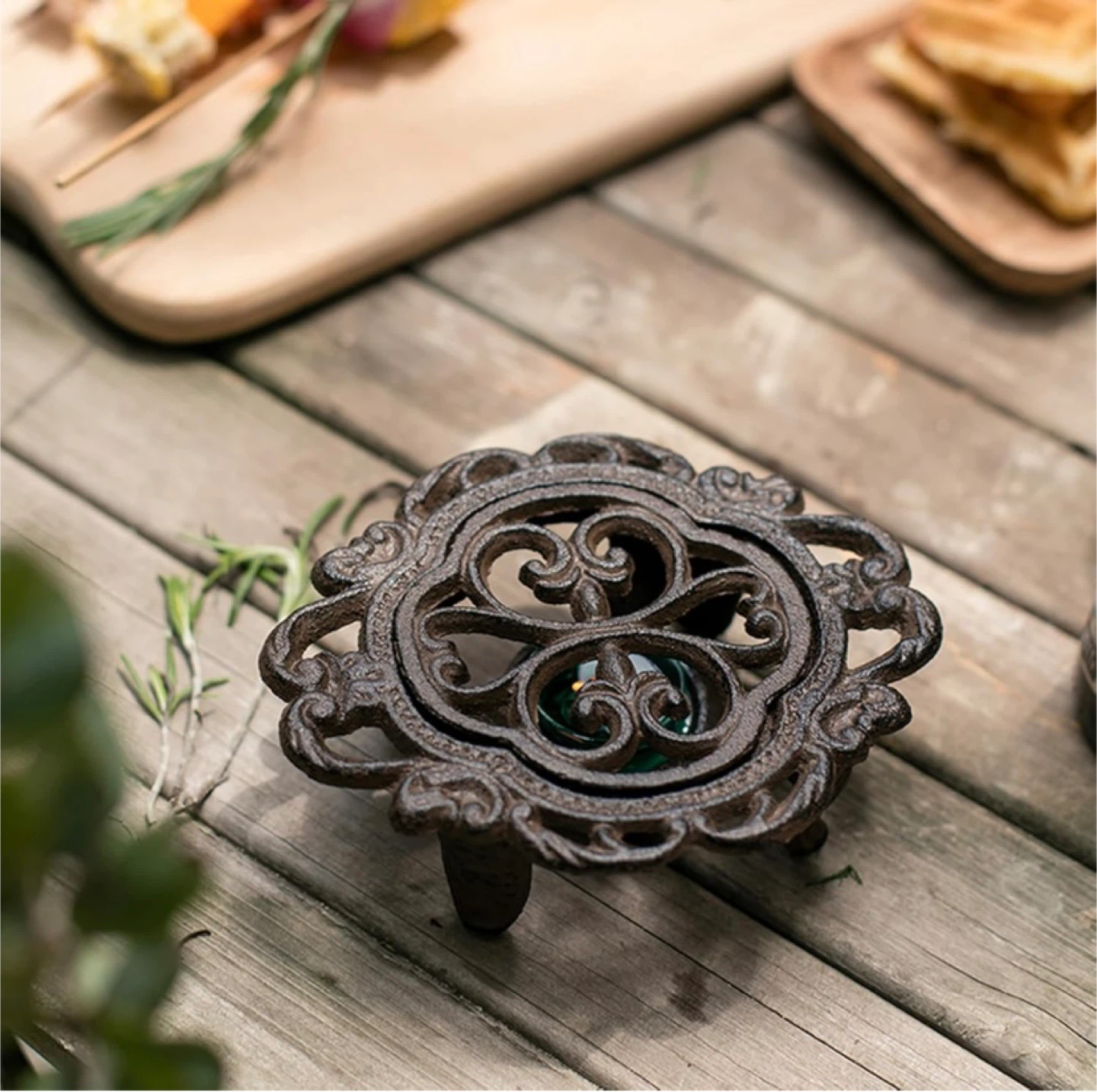 New Cast Iron Candle Holder Teapot Warmer - photo 2