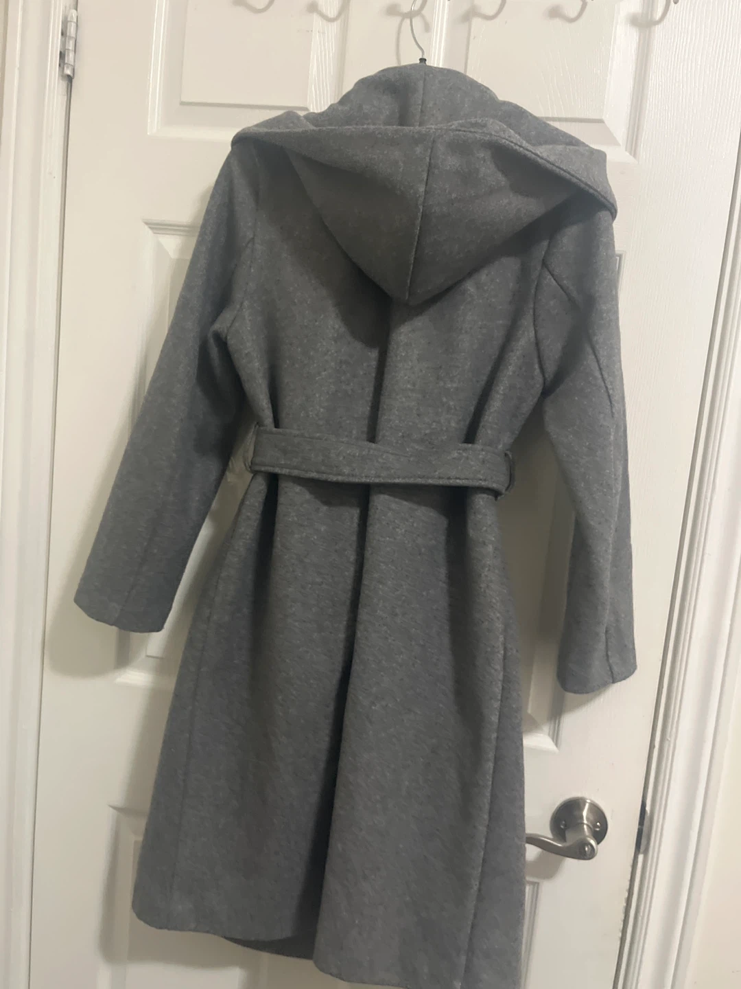 Zara Grey Hooded Wool Blend Coat XS - photo 5