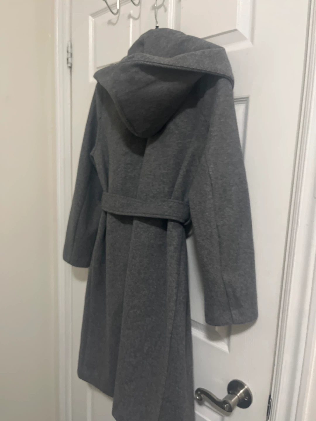 Zara Grey Hooded Wool Blend Coat XS - photo 4