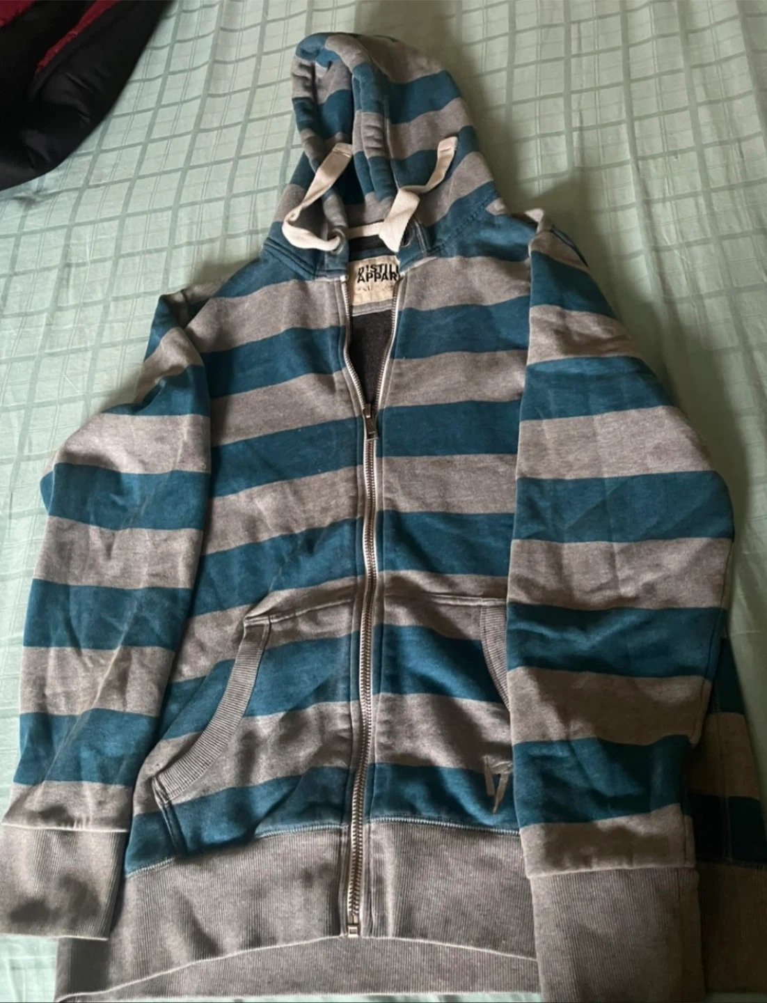 🏆 men  Striped Zip-Up Hoodie - photo 3