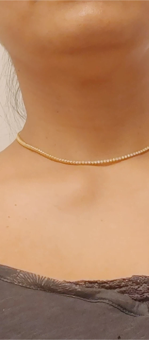 Brand new tennis necklace chocker with lab made vvs1, d color, e - photo 2