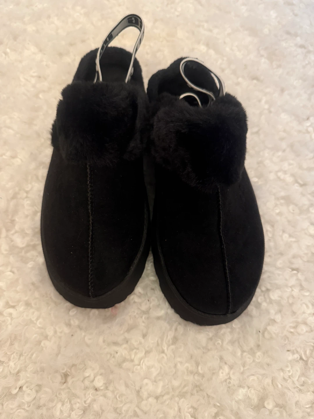 UGG Black Suede Furry Slides - photo 3