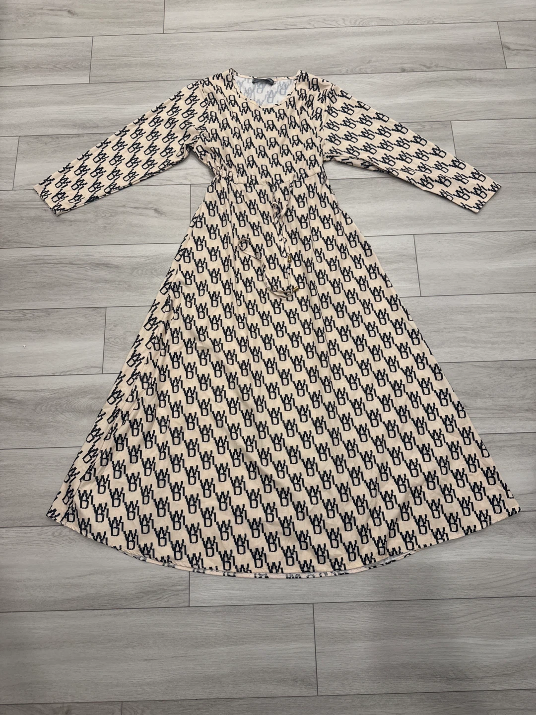 Sunda Fashion Beige and Monogram Dress