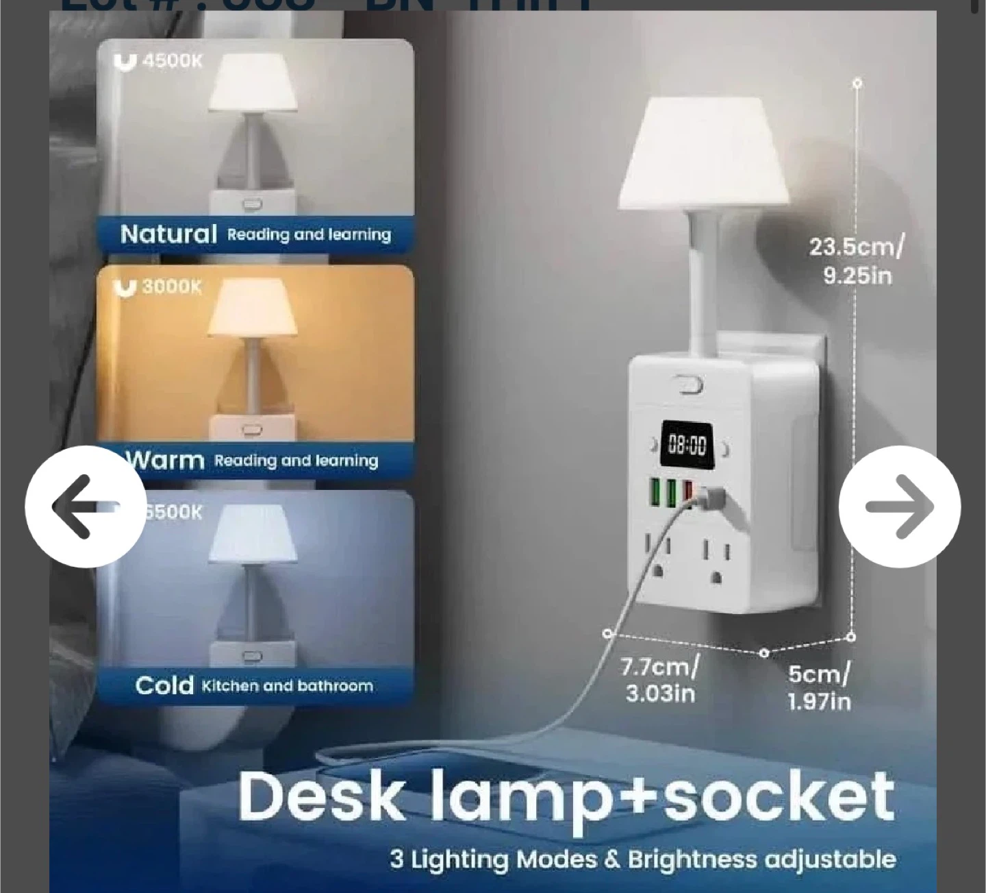 11-in-1 Multi-Plug Outlet with Lamp & Clock - photo 2