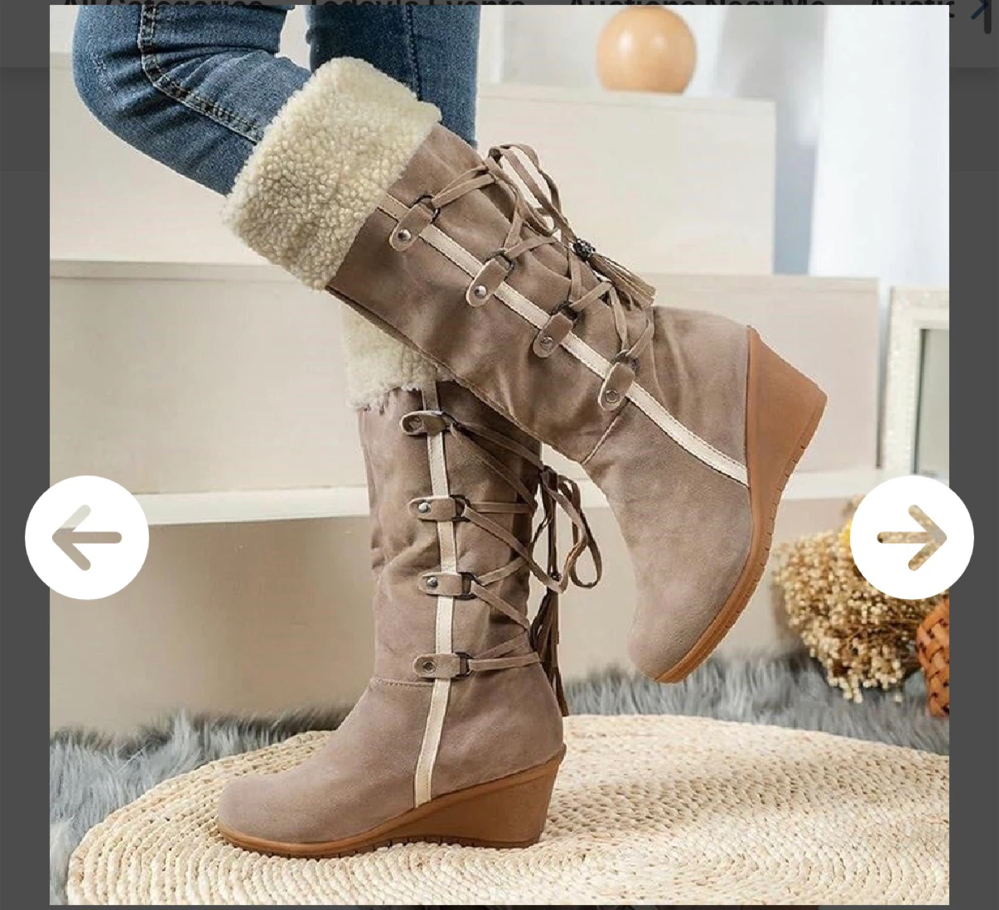 Women's Wedge Heel Winter Boots - photo 2