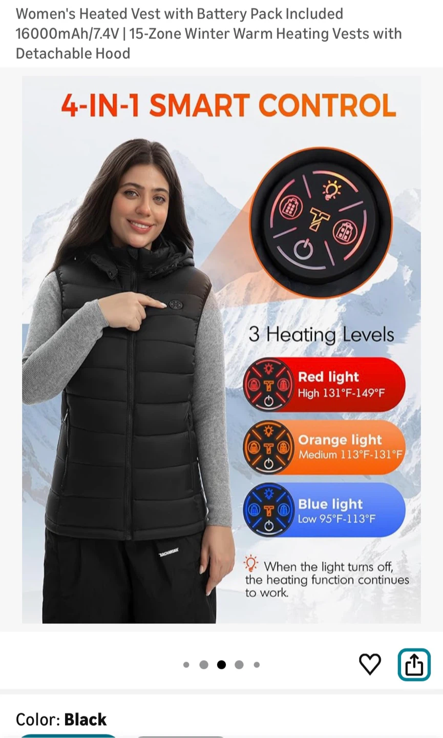 Brand New Women's Heated Vest -  Large Size - photo 3