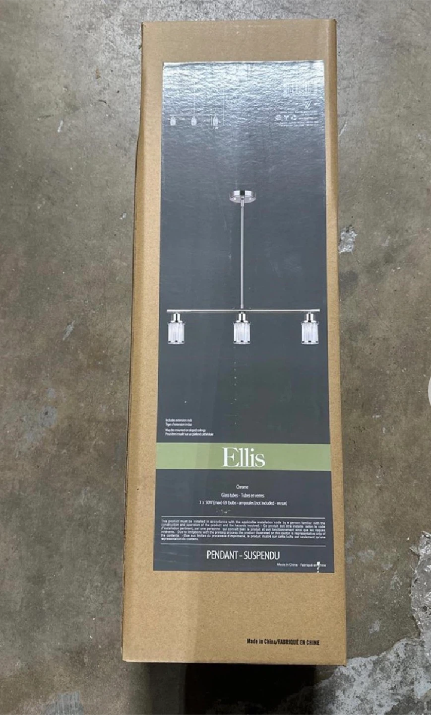 Ellis 3-Light Pendant Chandelier - Chrome - photo 2