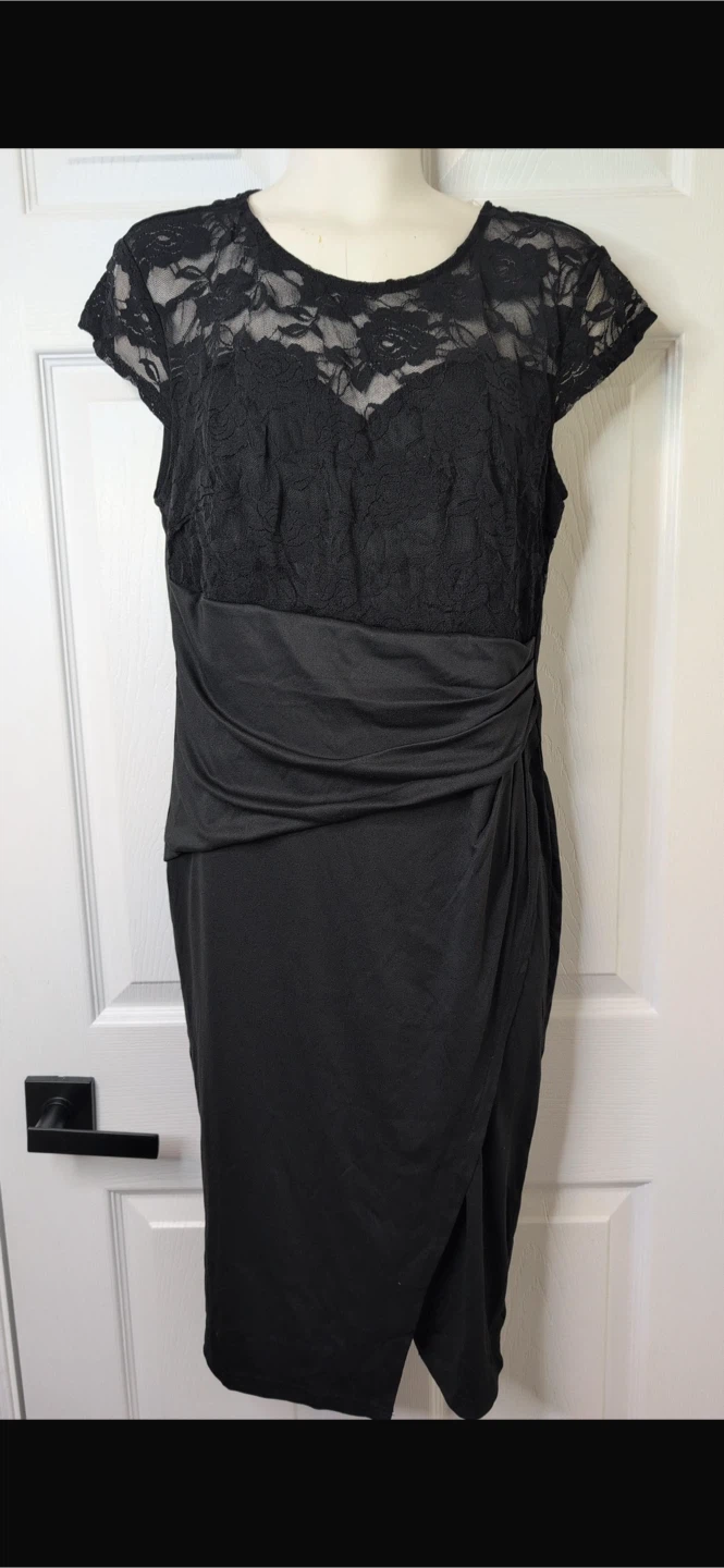 NEW! Grace Karin Retro Black Lace Cap Sleeve Ruched Dress - photo 5