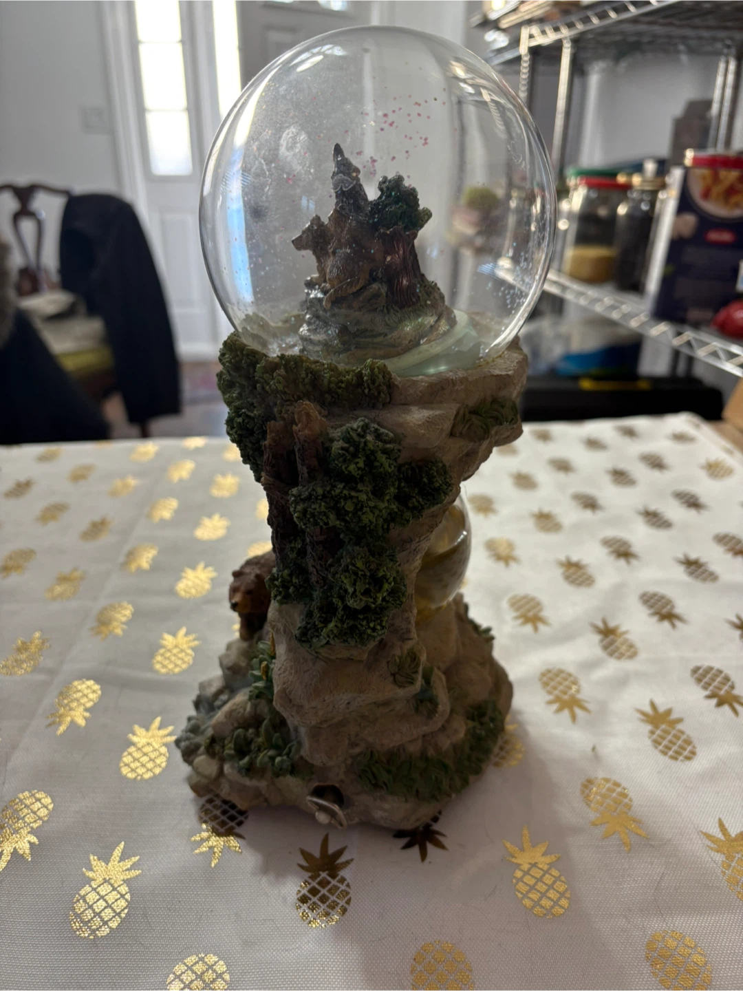 Wolf and Bear Scene Snow Globe - photo 2