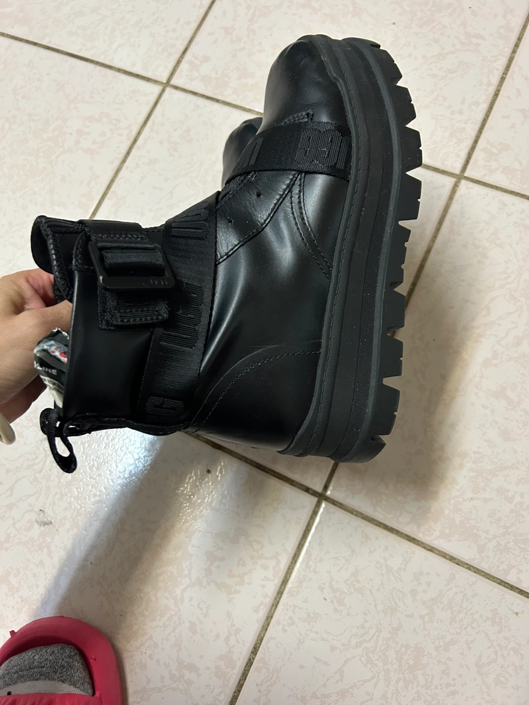 UGG Black Leather Platform Boots - photo 2