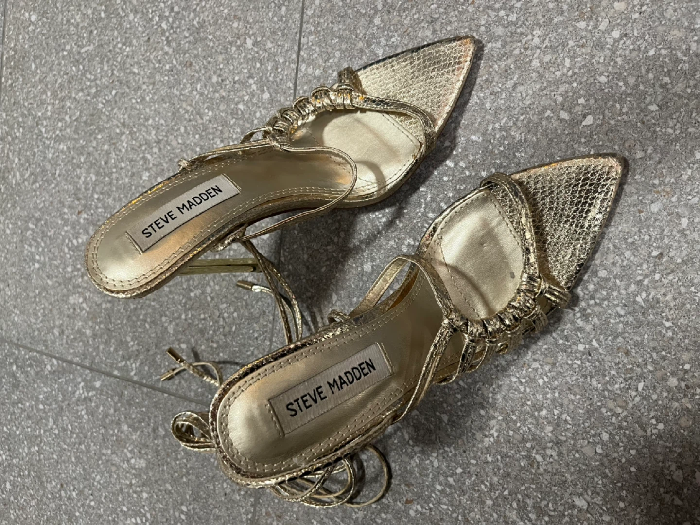 Steve Madden Gold Snakeskin Stiletto Heels