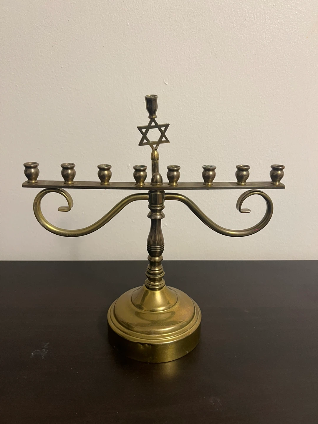 Brass Menorah with Star of David