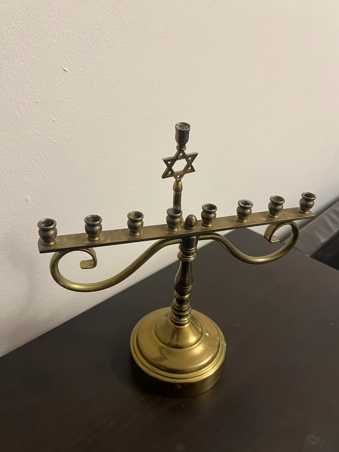 Brass Menorah with Star of David - photo 2