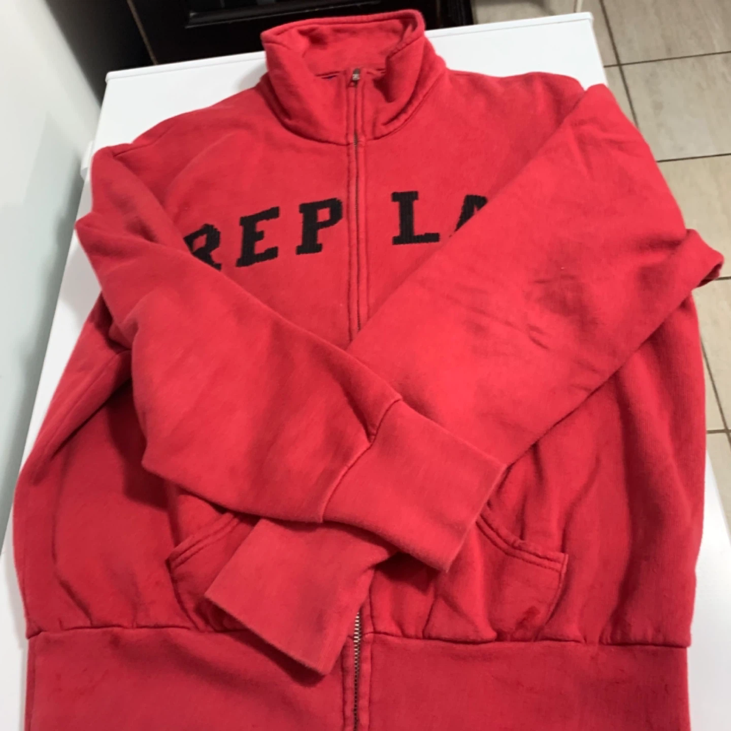 Vintage  Replay Red Zip-Up Hoodie - photo 2